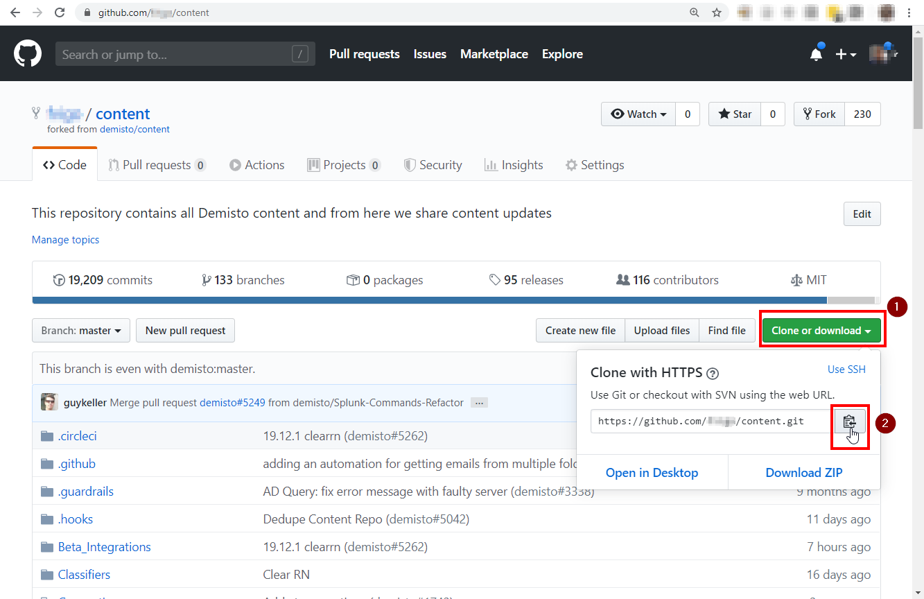 Copy GitHub URL